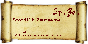 Szoták Zsuzsanna névjegykártya