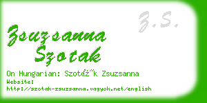 zsuzsanna szotak business card